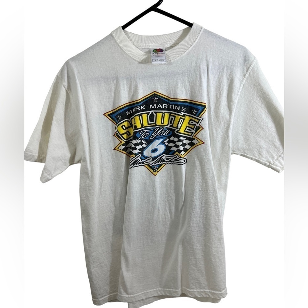 Fruit of the Loom Mark Martin T Shirt White Medium